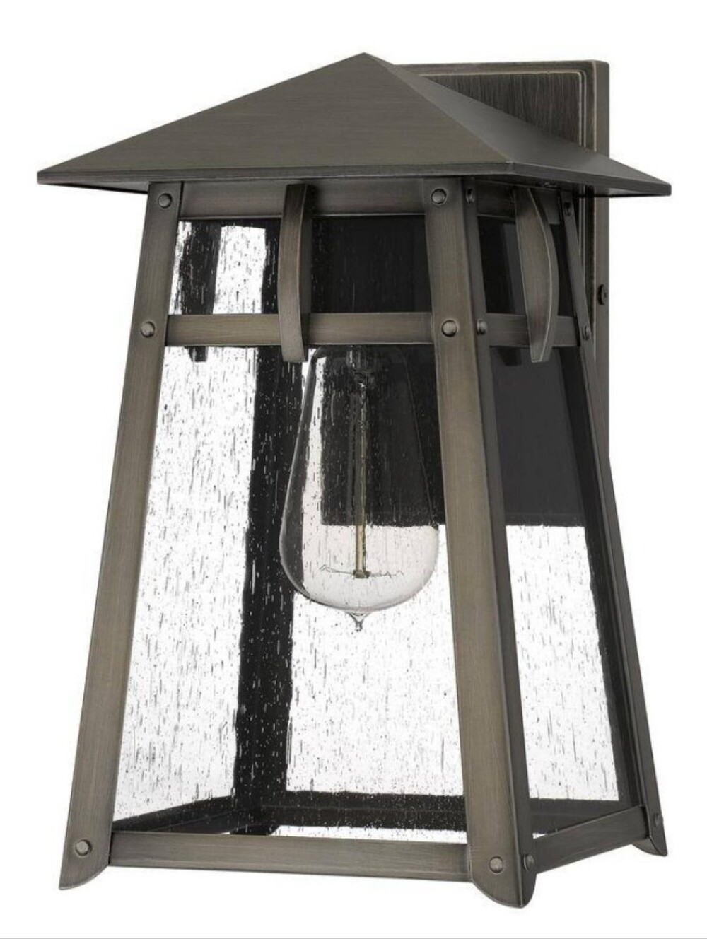 Quoizel Merle Outdoor Wall Lantern Burnished Bronze Industrial Rustic Farmhouse - Picture 2 of 7